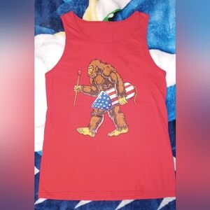 Red tank top sasquatch